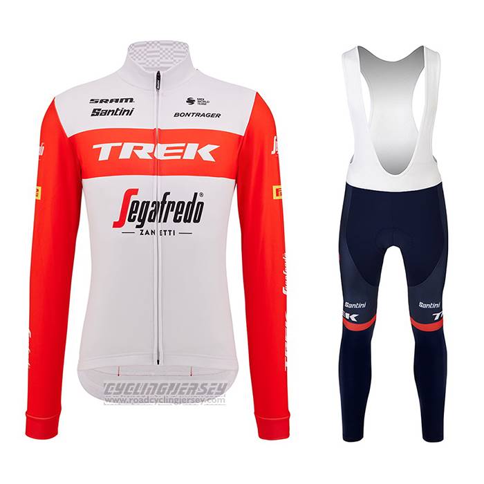 2023 Cycling Jersey Trek Segafredo Orange White Long Sleeve And Bib Short